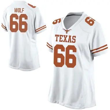 White Game Women's Chad Wolf Texas Longhorns Football College Jersey